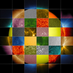 patchwork Sun showing various colors