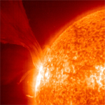 An extensive erupting prominence taken on 15 May, 2001
