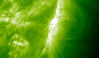 Picture of Nov. 4, 2003 flare from SOHO spacecraft