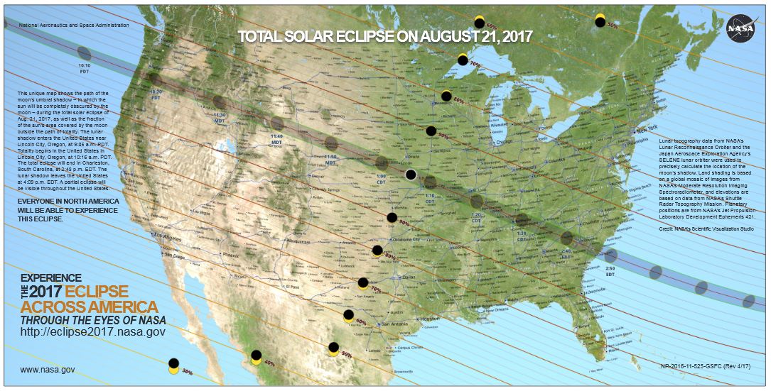 NASA 2017 eclipse map