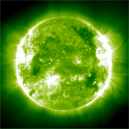 green SDO/AIA image of the Sun in UV